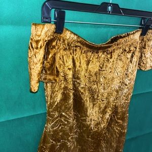 Gold mini dress